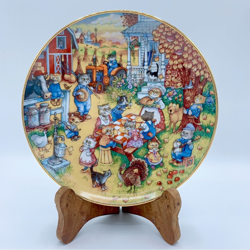 Franklin Mint “A Purrfect Feast” Bill Bell Limited Edition Fine Porcelain Plate - Picture 1 of 3